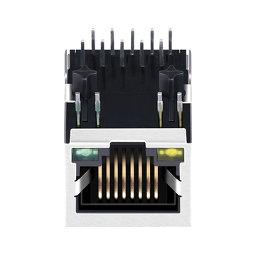 Hanrun HY911137A Compatible LINK-PP LPJG0803FDNL 100/1000 Base-T Tab Down Yellow/Green Led Single Port Shielded RJ 45 Networking image 2