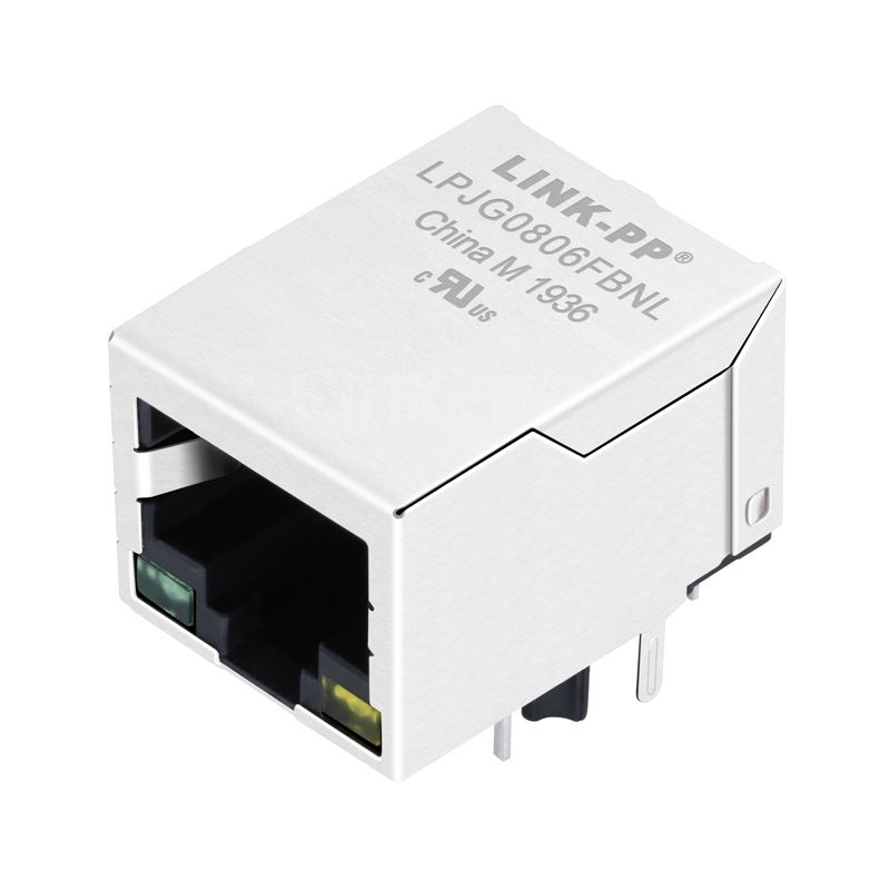 LPJG0806FBNL 10/100/1000 Base-T Shielded Tab Down RJ45 Socket Module Green/Yellow LED