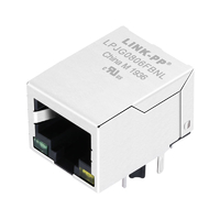 Hanrun HR915330A 互換 LPJG0806FBNL 100/1000 Base-T シールド RJ45 Magjack コネクタ 1 ポート タブダウン グリーン/イエロー LED