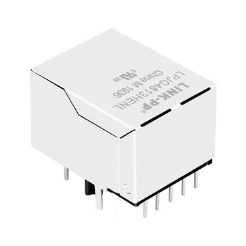 XFMRS XFGIB100JM-CLxu1-2MS Compatibel LINK-PP LPJG4813HENL 100/1000 Base-T Tab Down Groen/Gele LED 1 Poort Afgeschermde Versterker RJ 45 Connector afbeelding 5