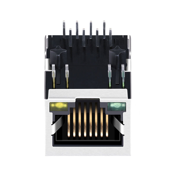 LPJ0011HENL 10/100 Base-T RJ45 ethernet jack With magnetics Single Port Tab Down Green/Yellow Led image 3