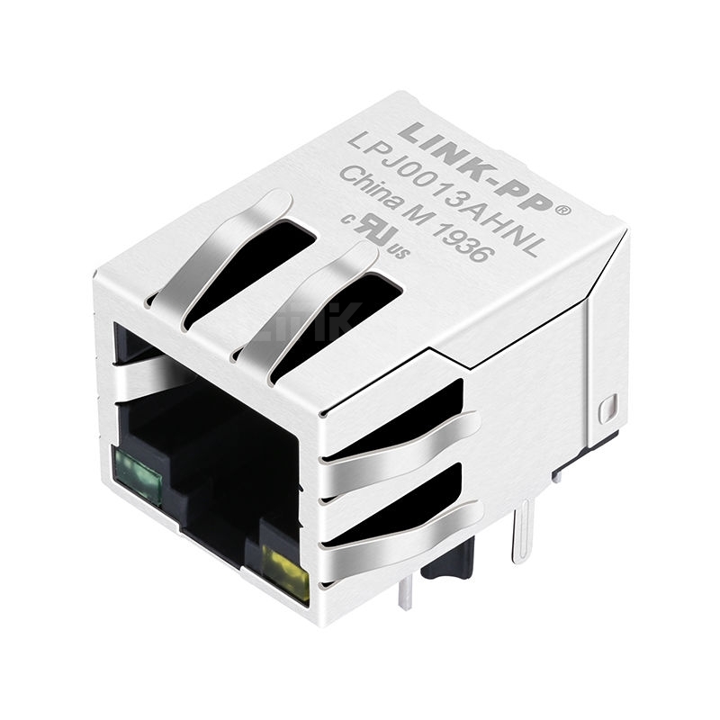 RDA-125BAG1A Compatible LINK-PP LPJ0013AHNL 10/100 Base-T Tab Down Green/Yellow Led 1x1 Port PCB Mount RJ45 with Transformer