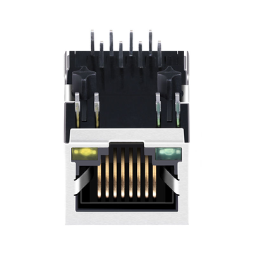 Hanrun HY911106AE Compatible LPJ4011FBNL 10/100 Base-T RJ45 1x1 shielded modular jack Tab Down Green/Yellow Led image 2