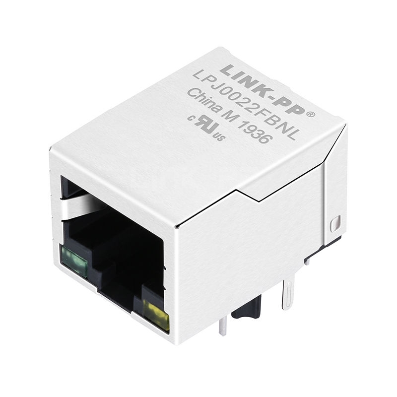 Hanrun HR911170A Compatible LINK-PP LPJ0022FBNL 10 Base-T Tab Down Green/Yellow Led 1x1 Port 8P8C RJ 45 Modular Socket
