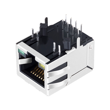 RJLB060TC1 Compatibel LINK-PP LPJ4013EDNL 10/100 Base-T 8P8C afgeschermde RJ45-aansluiting met magneten 1x1 poorttab omlaag gele/groene LED afbeelding 3