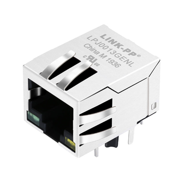 13F-61FGYDP2NL 10/100 Base-T Single Port 8 Pin RJ45 Network Connector Tab Down Green/Yellow Led