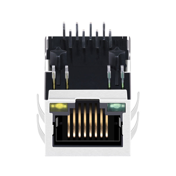 Hanrun HR911157C Compatible LINK-PP LPJ0017GENL 10/100 Base-T RJ45 1x1 shielded modular jack Tab Down Green/Yellow Led image 2