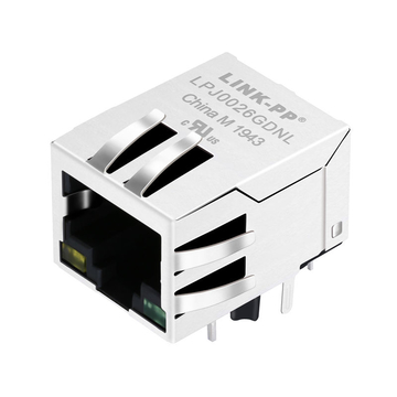 WE 7499011122 Compatible LINK-PP LPJ0026GDNL 10/100 Base-T Tab Down Yellow/Green Led 1 Port Ethernet RJ45 Jack Connection