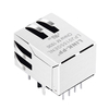 LPJ0155GENL 10/100 Base-T RJ45 جاك مقوم مغناطيسي PoE جسر أصفر/أخضر LED علامة تبويب أسفل صورة الإبهام 5