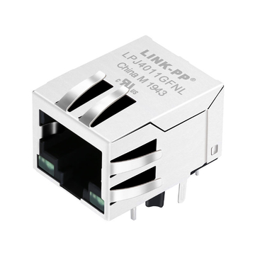NÓS 7499011222A Compatível LINK-PP LPJ4011GFNL 10/100 Base-T 1X1 Porta Cat5e RJ45 Guia do conector para baixo Led verde/verde
