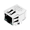 Halo HFJ11-1G06E-L11RL Compatible LINK-PP LPJG4801GENL 100/1000 Base-T Tab Down Green/Yellow Led 1 Port 10 Pin Ethernet Magnetic RJ45 Jack thumb image 1