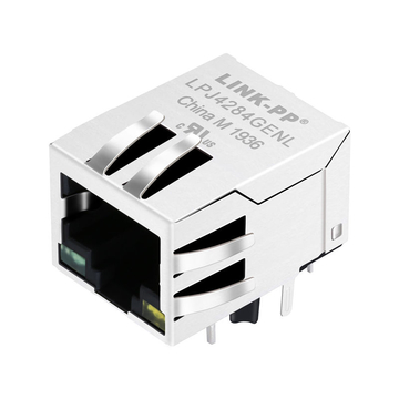RJPLB-203TC1 Compatible LINK-PP LPJ4284GENL 10/100 Base-T Tab Down Green/Yellow Led 1 Port POE Integrated Magjack RJ-45 Connector