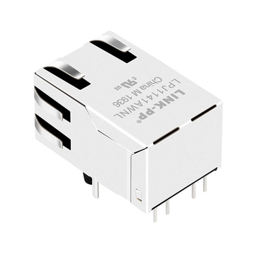 Совместимость с Belfuse SI-53021-F LINK-PP LPJ1141AWNL 10/100 Base-T Однопортовый магнитный разъем RJ45 с вилкой вверх, зеленый/зеленый светодиод (изображение 5)