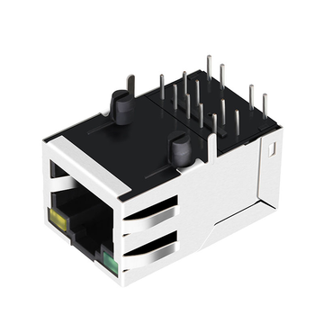 LPJ1253AHNL 10/100 Base-T Однопортовый RJ45 POE-разъем с креплением вверх, зеленый/желтый светодиод (изображение 3)