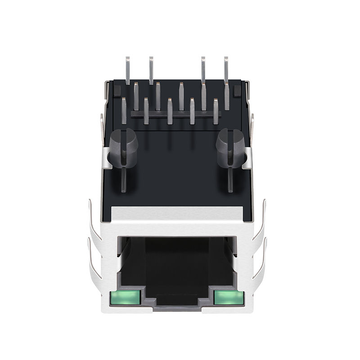 LPJ6144AWNL 10/100 Base-T Single Port Afgeschermde PoE RJ45 Magjack Transformer Tab Up Groen/Groene LED afbeelding 2