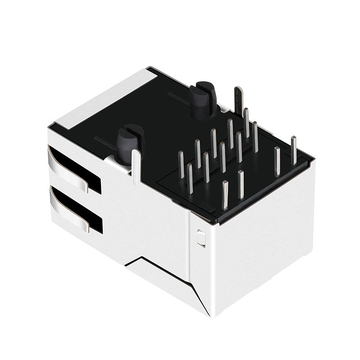 LPJ6144AWNL 10/100 Base-T Single Port Afgeschermde PoE RJ45 Magjack Transformer Tab Up Groen/Groene LED afbeelding 3