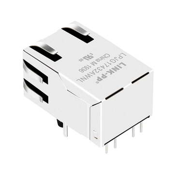 Совместимость с Belfuse SI-51021-F LINK-PP LPJG17432AWNL 100/1000 Base-T Однопортовый экранированный разъем RJ45 с контактами вверх, зеленый/зеленый светодиод (изображение 5)