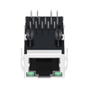 Compatível com Belfuse SI-51021-F LINK-PP LPJG17432AWNL Conector RJ45 blindado de porta única 100/1000 Base-T com aba para cima, LED verde/verde (imagem em miniatura 2)