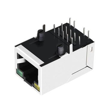WE MIC24111-0118T-LF3 Συμβατό LINK-PP LPJ6049BGNL 10/100 Base-T RJ45 με μαγνητική υποδοχή POE Μονή θύρα Tab Up Κίτρινο/Πράσινο LED εικόνα 3