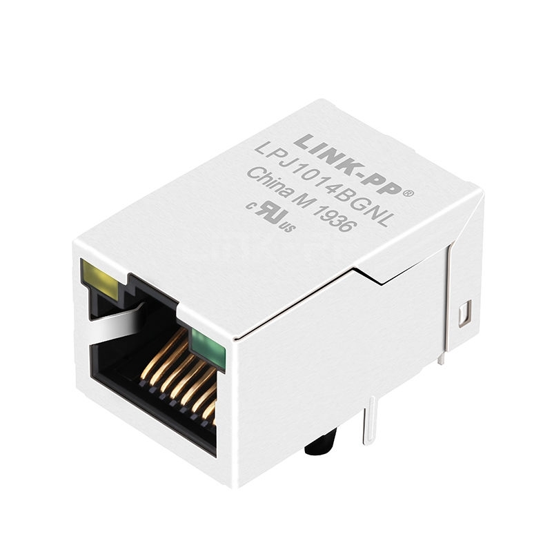 WE MIC24F11-0101T-LF3 Compatible LINK-PP LPJ1014BGNL 10/100 Base-T Tab Up Yellow/Green Led Single Port RJ 45 Jack Connection