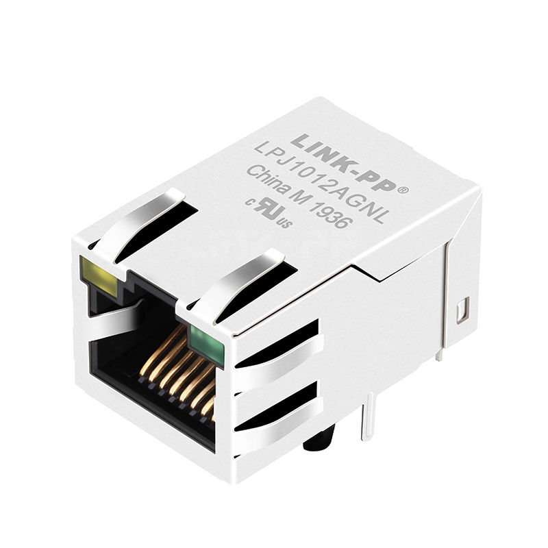 Pulse J1012F21CNL Compatible LINK-PP LPJ1012AGNL 10/100 Base-T Single Port RJ45 Magnetic Jack Tab Up Yellow/Green Led