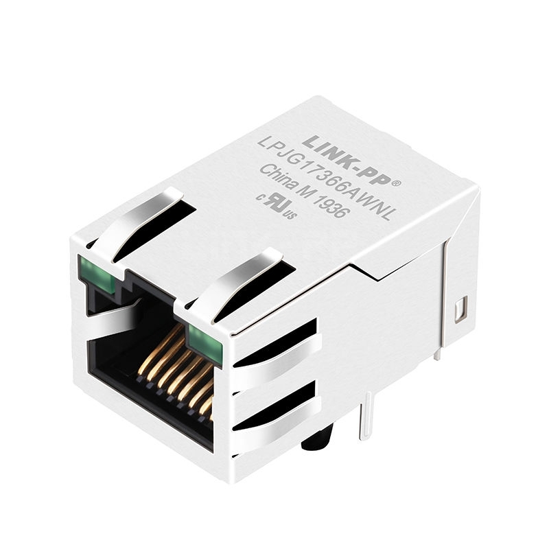 Tyco 1840750-7 Compatible LINK-PP LPJG17366AWNL 100/1000 Base-T Single Port Ethernet RJ45 Connector Tab Up Green/Green Led