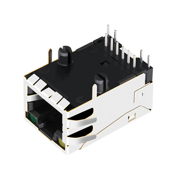 متوافق مع أمفينول RJMG163128101NR LINK-PP موصلات RJ45 معيارية أحادية المنفذ محمية، LPJ2011KGNL 10/100 Base-T Tab Up Yellow/Green LED (صورة 3)