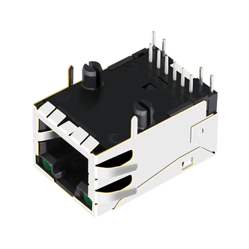 LPJ2011KWNL منفذ واحد مدمج مغناطيسي RJ45 بتقنية 10/100 Base-T، مؤشر LED أخضر/أخضر، صورة 2