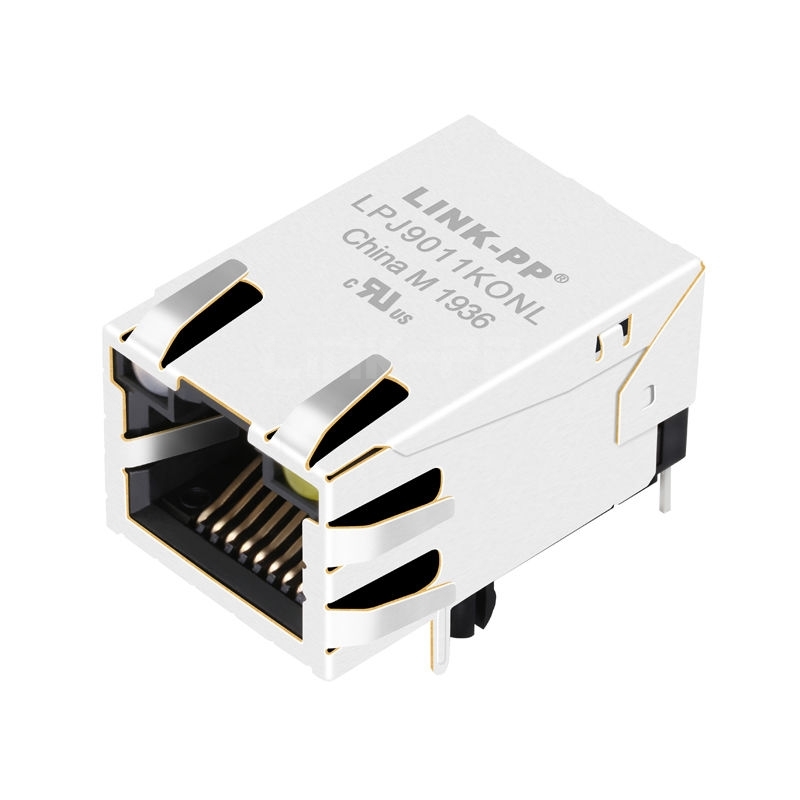 LPJ9011KONL 10/100 Base-T Single Port RJ45 Connector Module Tab Up Orange&Green/Yellow Led