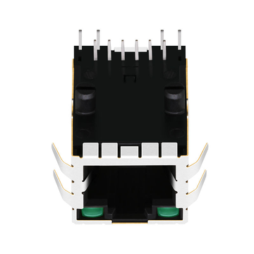 بلفيوز 0810-1G1T-06 متوافق LINK-PP موصل إيثرنت RJ-45 أحادي المنفذ LPJ2011KWNL 10/100 Base-T ذو مؤشر LED أخضر/أخضر، من نوع FastJacks، الصورة 2
