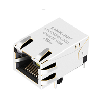 Compatível com RT1-364A1R1A LINK-PP LPJ2026KONL 10/100 Base-T 1x1 Porta RJ45 Soquete Conector Tab Up Laranja e Verde / Amarelo Led