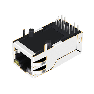 Belfuse 0826-1X1T-43-F Compatibel LINK-PP LPJK0036AONL 100/1000 Base-T Tab Up Oranje & Groen/Gele LED 1x1 Poort RJ45 Netwerkconnector afbeelding 3