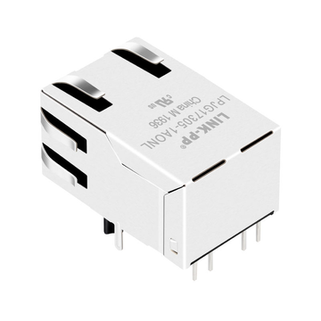 LINK-PP LPJG17305-1AONL 100/1000 Base-T Однопортовый магнитный разъем RJ45 с контактами вверх, с оранжевым и зелено-желтым светодиодом (изображение 4)