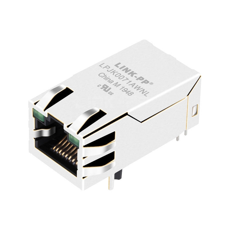 Pulse JK0654219NL Compatible LINK-PP LPJK0071AWNL 100/1000 Base-T Tab Up Green/Green Led 1x1 Port Connector RJ45 Female Connection