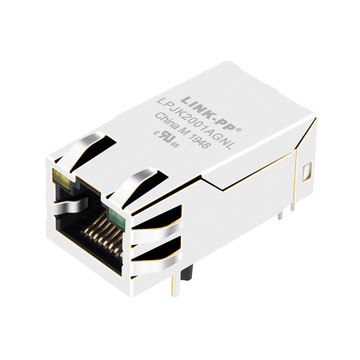 Hanrun HR851140A Compatible LINK-PP LPJK2001AGNL 100 Base-T Ethernet MagJack RJ45 POE Tab Up 1x1 Port Yellow/Green Led