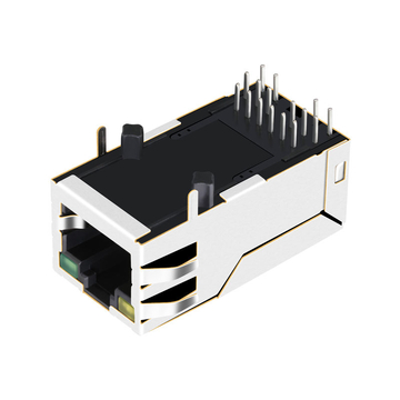 Connettore per PCB Ethernet RJ45 10/100 Base-T LPJK0071AGNL, 1 porta, linguetta verso l'alto, LED giallo/verde, immagine 3