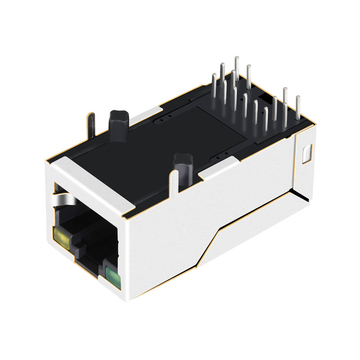 Belfuse 0826-1AX1-47-F Compatibel LINK-PP LPJK0066BHNL 100 Base-T Single Port 8P8C RJ45-aansluiting met magnetische lip omhoog, groene/gele LED (afbeelding 3)