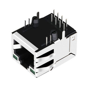 Amphenol RJSE1S5360B-R Compatible LINK-PP LPJ16206AFNL 10/100 Base-T Tab Up Green/Green Led Single Port Shielded RJ 45 Connector image 3