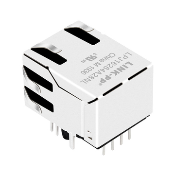 LPJ16264A28NL 100 Base-T RJ45 8P8C гнездовой разъем для печатной платы, сетевой разъем Ethernet, однопортовый, с креплением вверх, зеленый/желтый светодиод, изображение 5