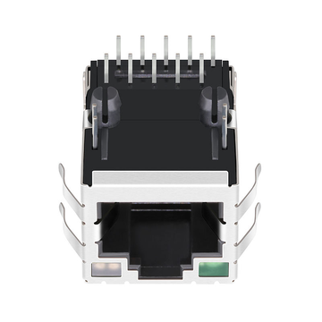 متوافق مع كلا اليدين 24-01017HU23-1 LINK-PP LPJG16394A30NL 100/1000 Base-T Tab Up Green/Green&Selre LED Single Port Shielded RJ45 Female PCB Connector (صورة 2)