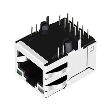 Совместимость с Tyco 1840710-5 LINK-PP Экранированный однопортовый разъем RJ45 100/1000 Base-T с контактами вверх, зеленый и желтый/зеленый светодиод (изображение 3).