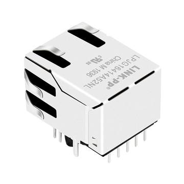 46F-1318RDGDZ2NL 100/1000 Base-T Однопортовый экранированный 8P8C RJ45 Гнездовой разъем, контакт вверх, зеленый и желтый/зеленый светодиод, изображение 5