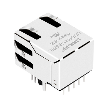 LINK-PP LPJG16414xxxxx 100/1000 Base-T Однопортовый экранированный магнитный разъем RJ45 с контактами вверх, зеленый и желтый/зеленый светодиод (изображение 3)