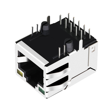 LPJG16540AENL 100/1000 Base-T Однопортовый разъем RJ45 для печатной платы, крепление вверх, зеленый/желтый светодиод, изображение 2