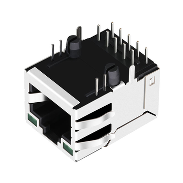 Tyco 1-1605848-1 Compatibel LINK-PP LPJG16599AZNL 100/1000 Base-T Tab Up Groen/Groene LED Enkele Poort 10-pins Netwerk RJ-45 Connector afbeelding 3