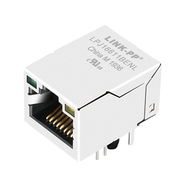 LPJ16611BENL 10 100 base-t tab up shielded rj45 magjack green yellow led