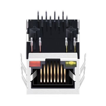 Συμβατό με BelFuse SI-40267 LINK-PP LPJ0288G6NL 10/100 Base-T Tab Down Κίτρινο/Κόκκινο LED Μονής Θύρας RJ45 με Θωρακισμένους Συνδέσμους Εικόνα 2