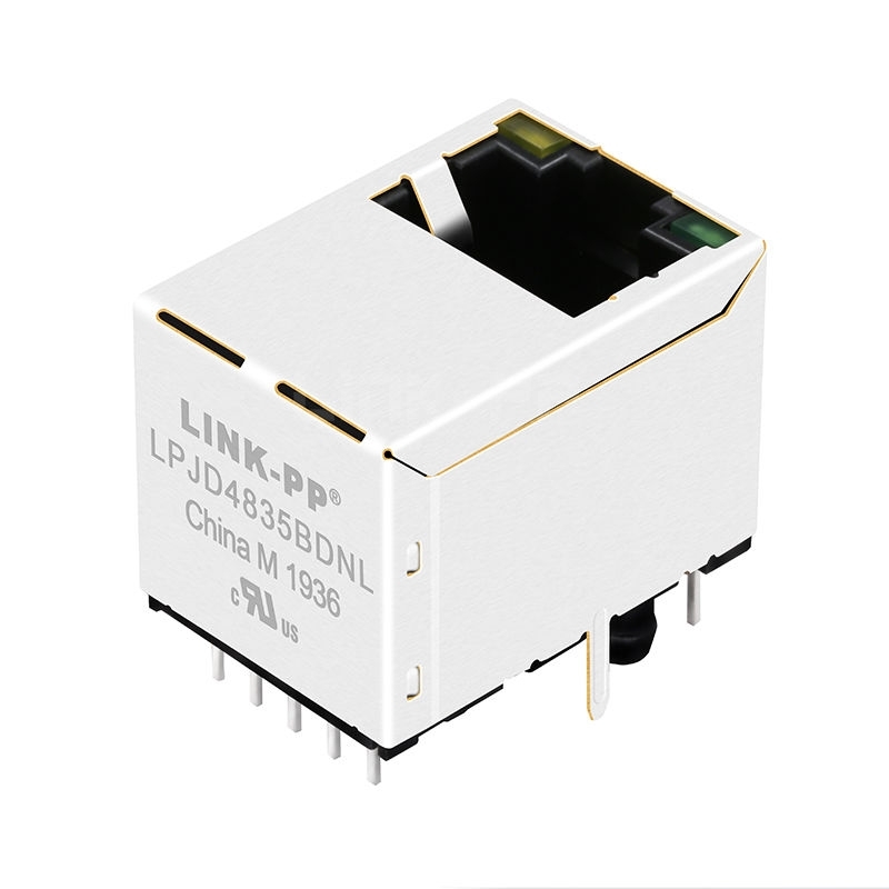 LPJD4835BDNL 1000 Base-T Vertical Integrated RJ45 Jack With Yellow/Green LED