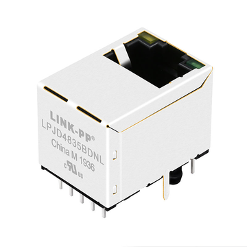 LPJD4835BDNL 1000 base-t vertical gigabit rj45 magjack yellow green led