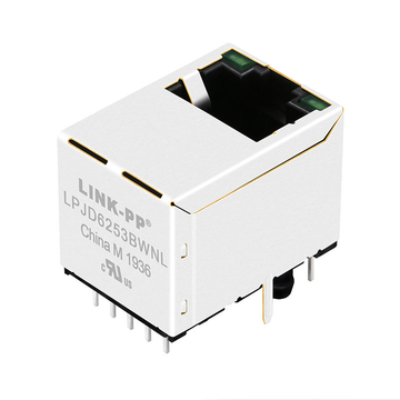 WE 7499410221 Compatible LINK-PP LPJD6253BWNL 10/100 Base-T Green/Green LED Vertical Modular Connector RJ45